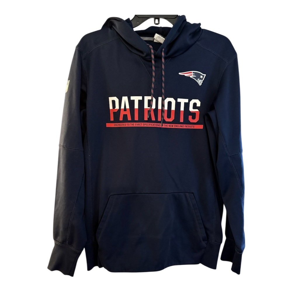 NFL Nike New England Patriots Navy Mid-Field Pullover Hoodie - Size S